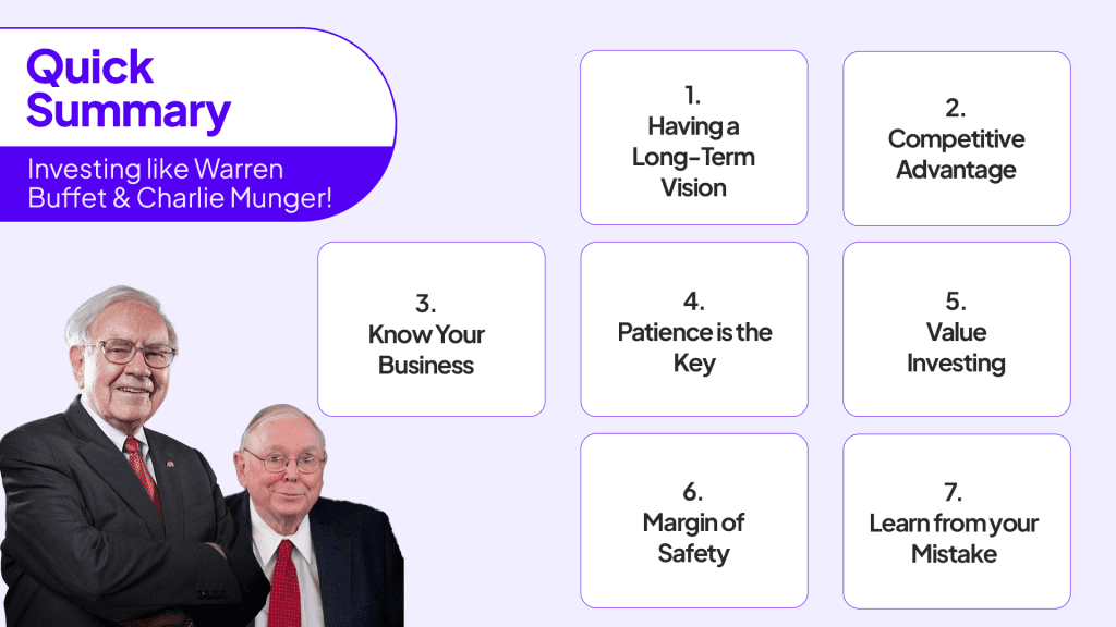 quick summary of How to invest like Warren Buffett and Charlie Munger
